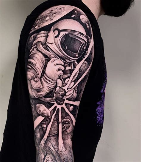 Half Sleeve Space Tattoos Black And Grey Best Tattoo Ideas