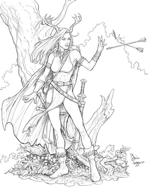 Woodland Mage By Staino On Deviantart Adult Coloring Pages Fairy Coloring Pages Fox Coloring