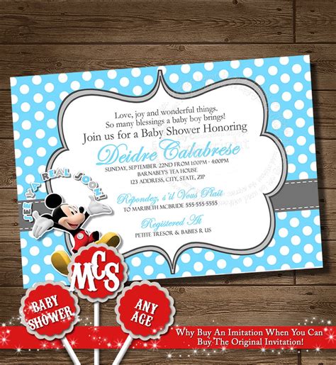 Blank Mickey Mouse Baby Shower Invitations Free Printable Baby Shower