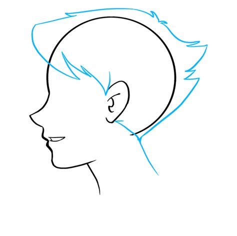 Anime Head Shapes Boy How To Draw Anime Boy In Side View Anime Drawing