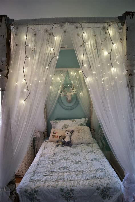 Ornate fabric is often draped between the posts and a solid swathe of cloth may create a ceiling, or canopy directly over the bed. Ideas for DIY Canopy Bed Frame and Curtains ~ Curtains Design