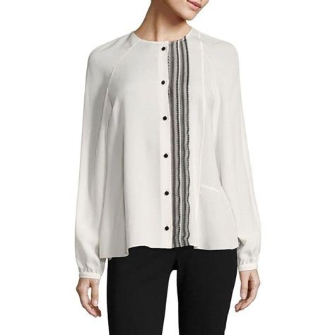 Derek Lam Silk Button Front Blouse 990 Liked On