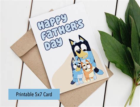 Printable Bluey Fathers Day Card Bluey Fathers Day Etsy Finland