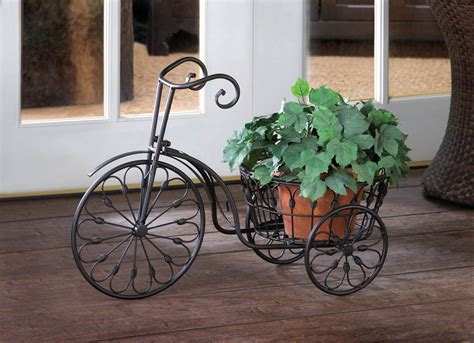 Home decor bicycle, visit a distressed black finish this funky piece features a brick wall art in store to use it outdoors for or entrance hall but also. Bicycle Plant Stand Wholesale at Koehler Home Decor