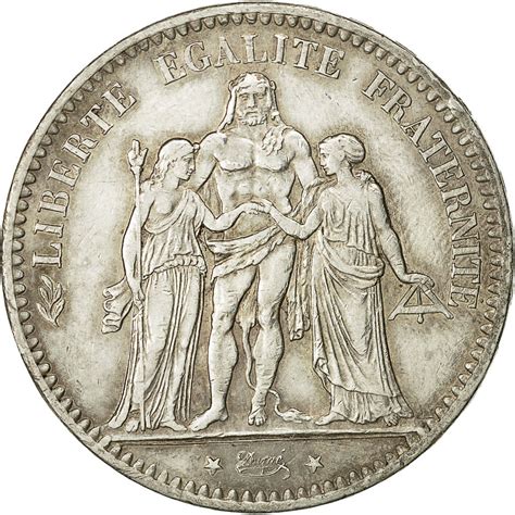454643 Monnaie France Hercule 5 Francs 1876 Paris Ttb Argkm