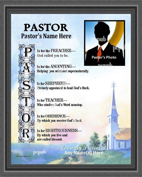 Pastor Appreciation Anniversary Personalized Photo Name Poem T Thank