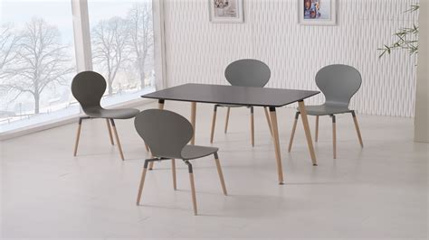 Laguna outdoor natural chair set of 2 $550. Black Dining Table and 4 Grey Chairs - Homegenies