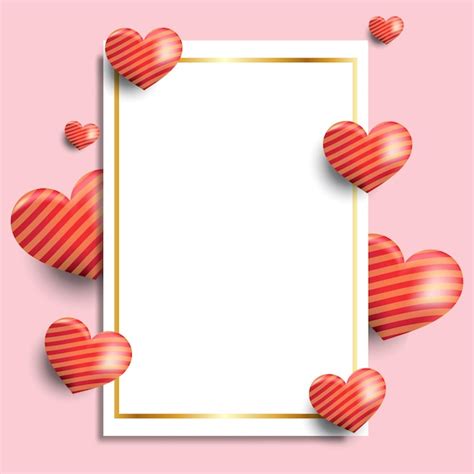 Premium Vector Valentines Love Frame Template