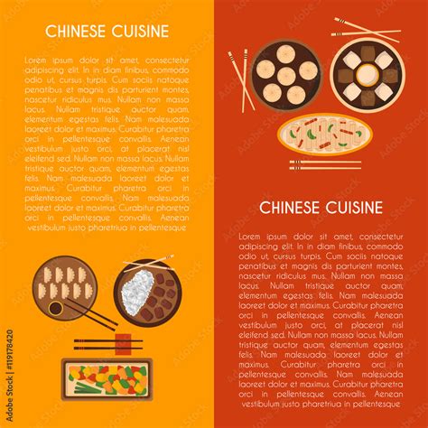 Vector Cartoon Chinese Cuisine Food Stock Vector Adobe Stock