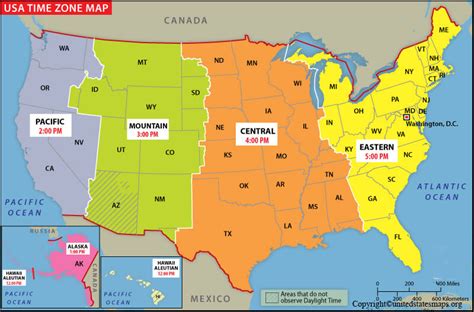 Printable Us Time Zone Map With States And Cities In Pdf