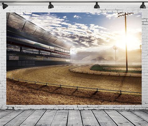 Beleco 5x4ft Fabric Racecourse Backdrop Horse Racing