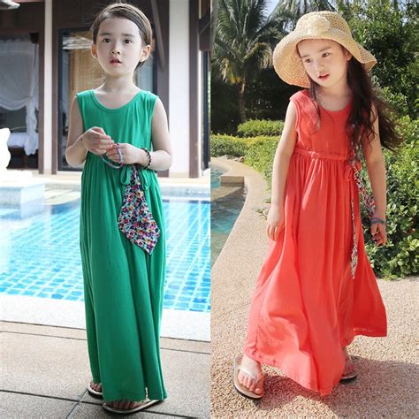 Summer Baby Girls Dress Kids Cotton Boho Maxi Long Sundress Party Dress
