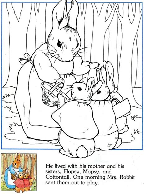 Peter Rabbit He Lived With Him Mother And Sisters Flopsy Mopsy And