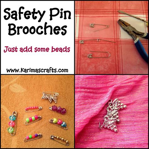 Karimas Crafts Safety Pin Brooches Tutorial