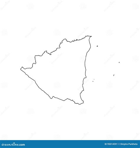 Nicaragua Map Outline Stock Vector Illustration Of World 95014591