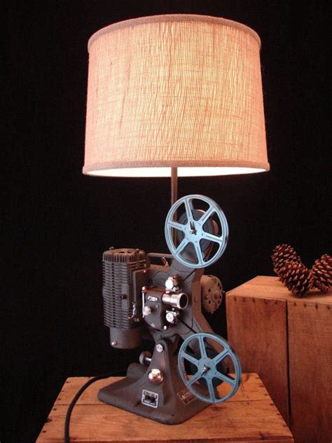 Table Lamp Upcycled Vintage Projector Lamp Etsy Lamp Diy Lamp Repurposed Lamp