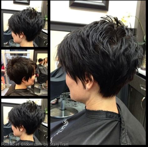 Short bobs the ear and ears on pinterest. Great Hair cut for thick hair! Choppy razor layers through ...