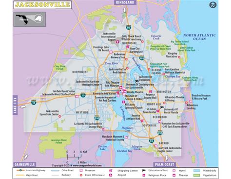 Buy Printed Jacksonville City Map