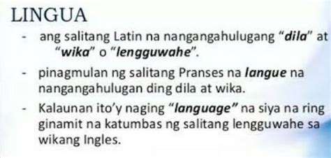 Ano Ang Kahulugan Ng Salitang Latin Na Lingua