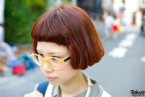 harajuku girl w glasses maxi dress globe hope bag and patrick sneakers tokyo fashion