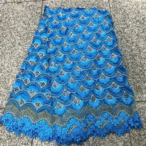 High Quality Guipure Embroidery African Lace Fabric With Stones French Lace Fabric Mesh Beaded