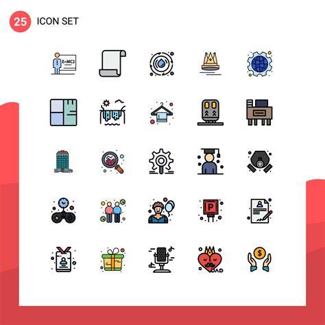 25 Filled line Flat Color concept for Websites Mobile and Apps gear