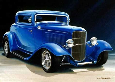 Candy Apple Blue 1932 Ford 3w Coupe • 12 X 18 Limited Edition Print 75