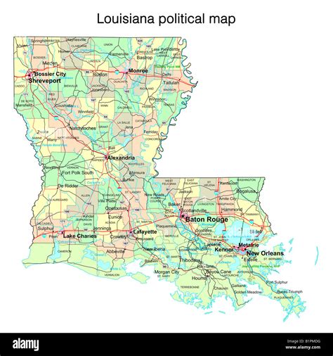 Map Of Louisiana High Resolution Stock Photography And Images Alamy