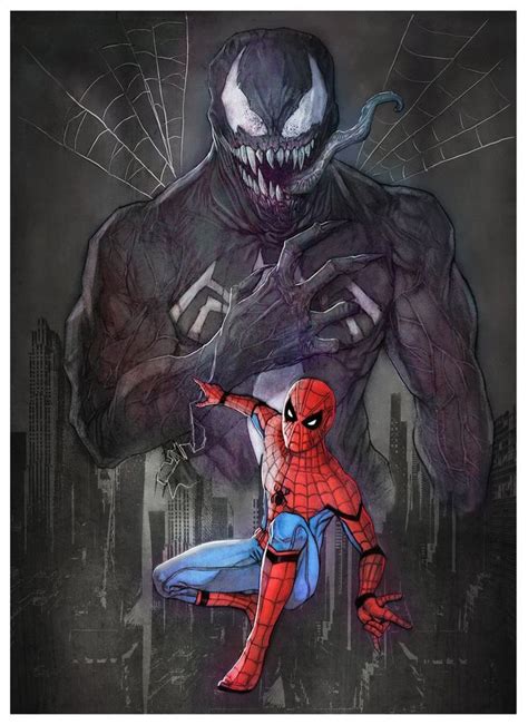 Spider Man And Venom By Superegomark Spiderman Spectacular Spider