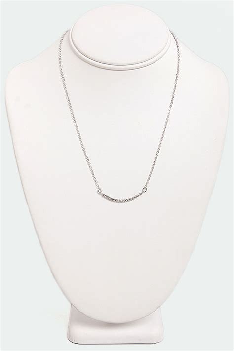 Cute Silver Necklace Rhinestone Necklace 1100 Lulus