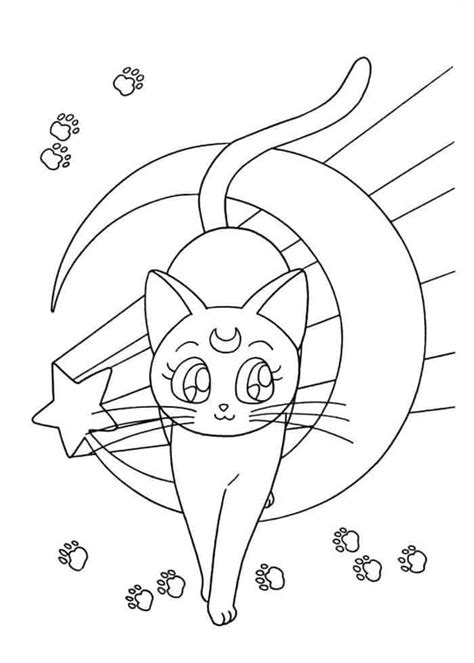 Cat Sailor Moon Coloring Pages From Printable Sailor Moon Coloring Pages On This Page There