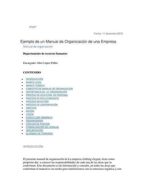 Manual de Organización de una Empresa EJEMPLO uDocz