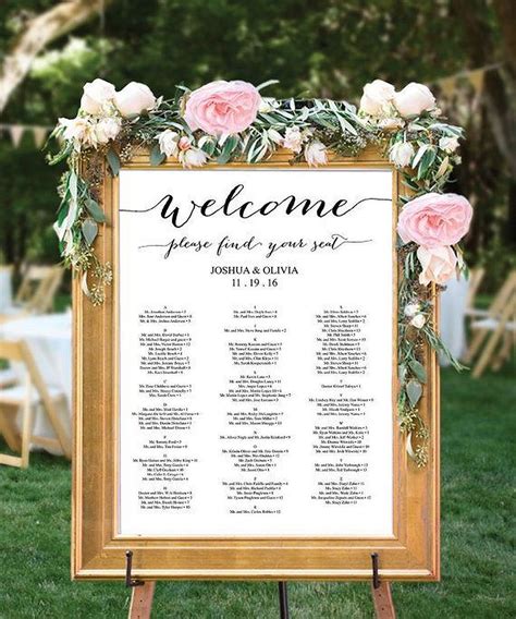 Seating Chart Signs For Weddings