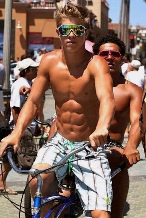 Shirtless Male Blond Muscular Beefy Frat Boy Jock Riding Bike Photo X C Ebay Speedos