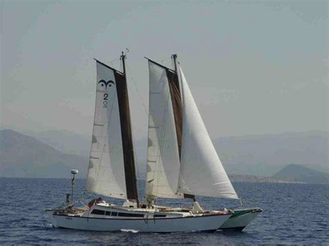 Tiki 36 With Wharram Wingsail Schooner Rig Sailing Yacht Sailing Ships