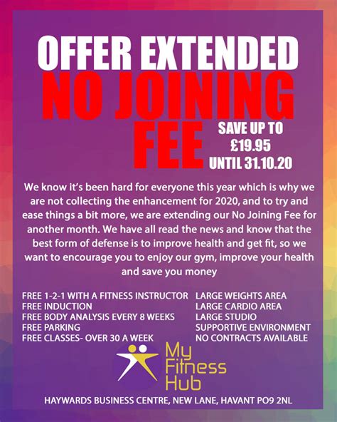 No Joining Fee Ends Soon My Fitness Hub