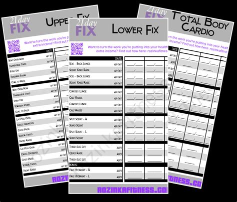 By barzona, posted 11 years ago digital artist. 21 Day Fix Workout Sheets - Rozinka Fitness