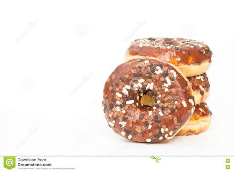 Donuts With Chocolate Icing Stock Image Image Of Pile Cook 71630733