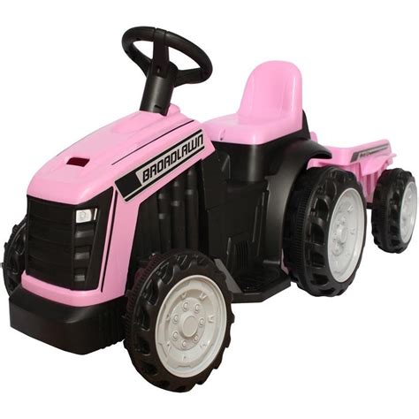 Carrinho Eletrico Infantil Mini Trator Motorizado Rosa Com Cacamba