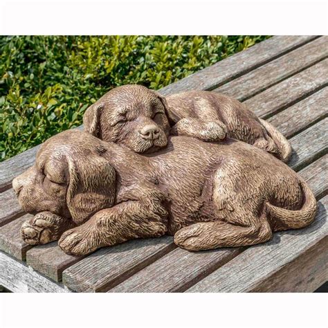 Labrador Puppies Statue Dog Garden Statues Dog Statue Black