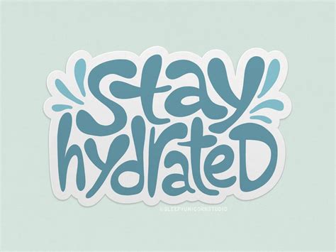 Stay Hydrated Water Bottle Sticker Hydration Reminder Etsy