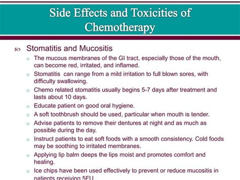 2 side effects and toxicities of chemotherapy ppt