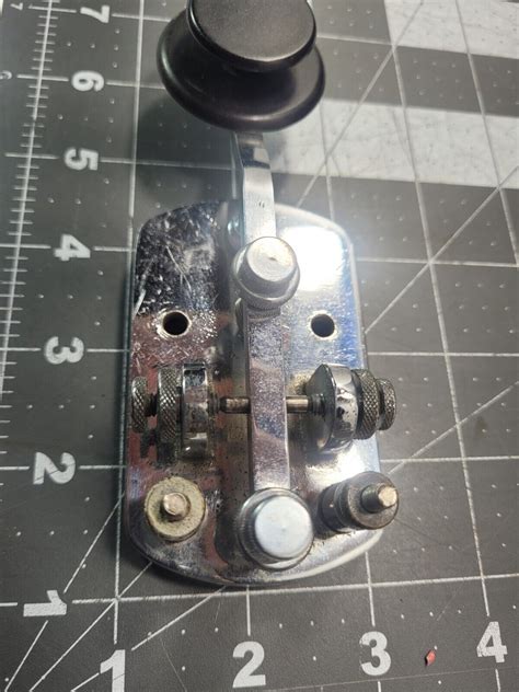 Vintage Speed X Straight Telegraph Chrome Key Ham Radio Cw Morse Code