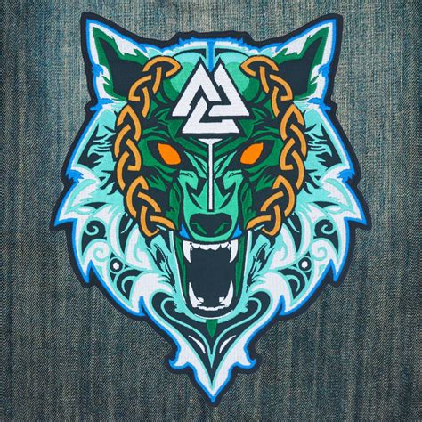 Viking Wolf Of Odin Large Embroidered Back Patch Ice Wolf Etsy