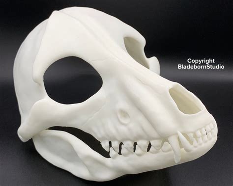 Canine Bone Skull Realistic Mask Movable Moving Hinge Jaw 3d Printed