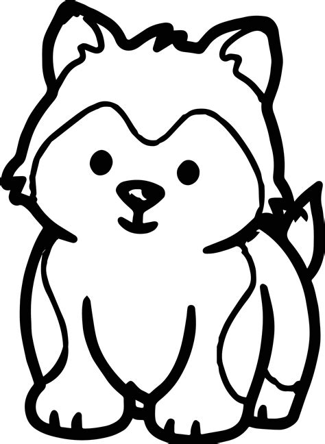 Puppy for christmas coloring page for preschoolers. Husky Puppy Drawing | Free download on ClipArtMag