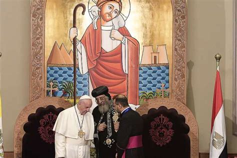 Pope Francis And Coptic Orthodox Patriarch Tawadros Ii Sign Joint