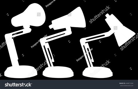Illustration Small Electric Lamp Silhouettes Isolated Stock Vector