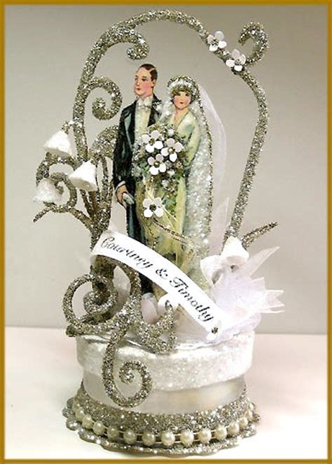 1920 S Deco Wedding Cake Topper Etsy