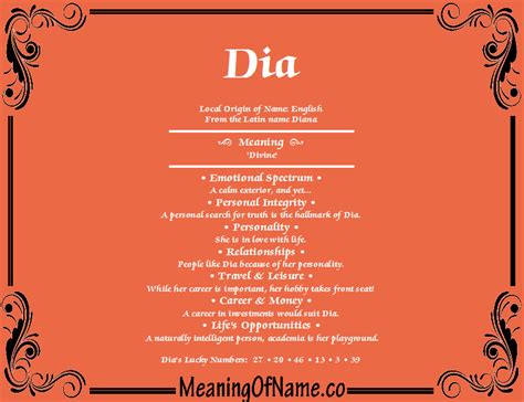 Dia Meaning Of Name